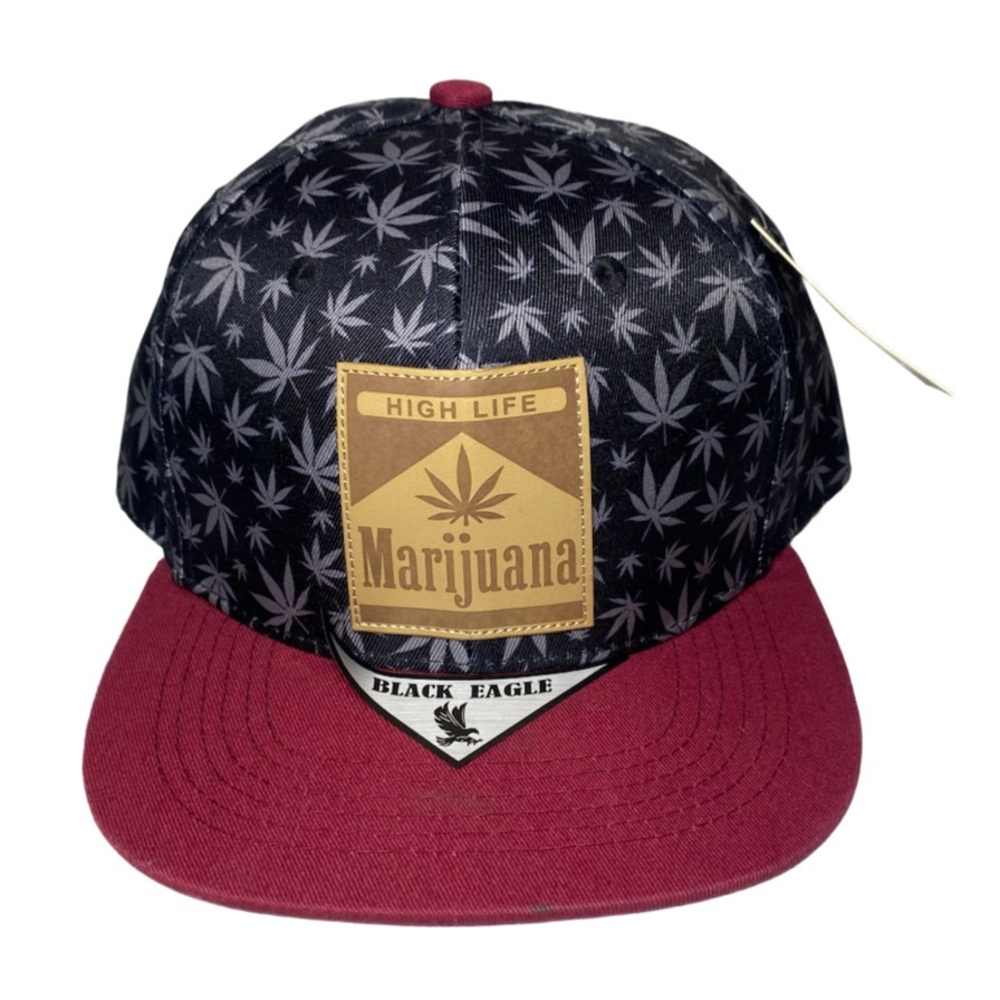 Black Eagle High Life Snapback Hat Flower Leaf Adjustable Cap, NWT